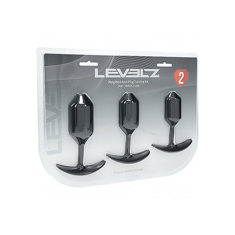 LEVELZ 3 Pack Silicone Weighted Anal Plug Training Set - Butt Plugs