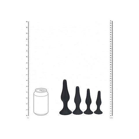 LEVELZ Slim Silicone Anal Plug Kit of 4 Sizes by Shots Toys - Butt Plugs