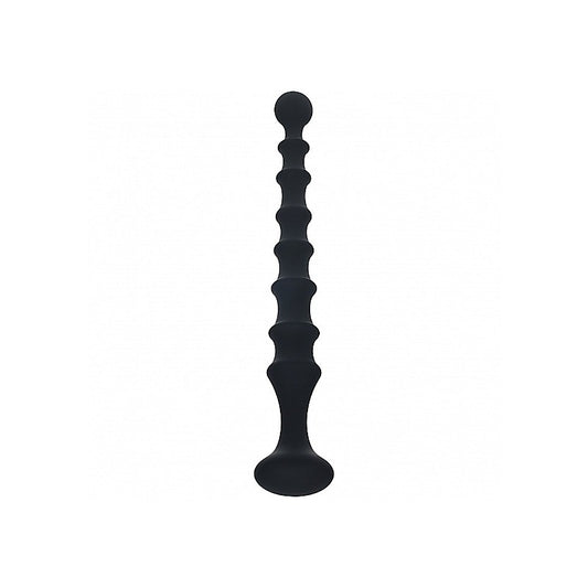 Ribbed Silicone Flared Anal Probe Beads by Shots Toys - Anal Beads and Balls
