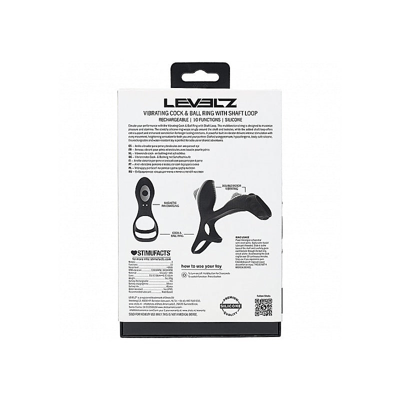 LEVELZ Vibrating Cock & Ball Ring by Shots Toys - Vibrating Cock Rings