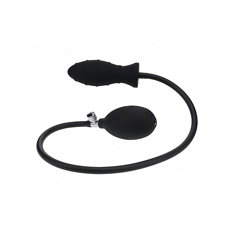 LEVELZ Ribbed Silicone Inflatable Anal Plug by Shots Toys - Butt Plugs