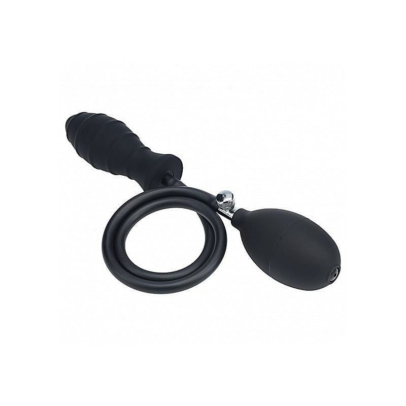 LEVELZ Ribbed Silicone Inflatable Anal Plug by Shots Toys - Butt Plugs