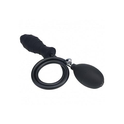 LEVELZ Ribbed Silicone Inflatable Anal Plug by Shots Toys - Butt Plugs
