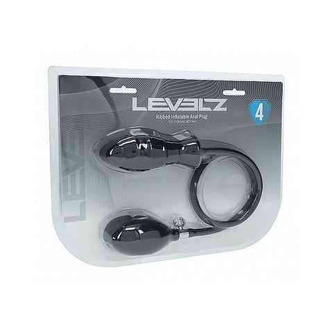 LEVELZ Ribbed Silicone Inflatable Anal Plug by Shots Toys - Butt Plugs