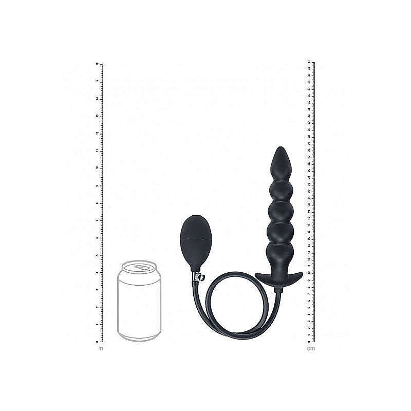 Beaded Inflatable Silicone Anal Plug by Shots Toys - Butt Plugs