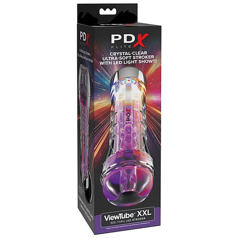 PDX Elite ViewTube XXL See-Thru EZ-Grip LED Stroker - Masturbators and Strokers
