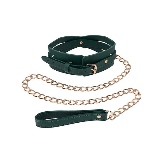 Indica Cutout BDSM Collar and Leash by Sportsheets - Collars and Leads