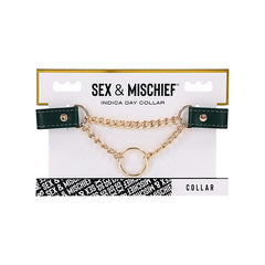 Indica Day Faux Leather Bondage Collar by Sportsheets - Collars and Leads