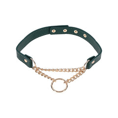 Indica Day Faux Leather Bondage Collar by Sportsheets - Collars and Leads