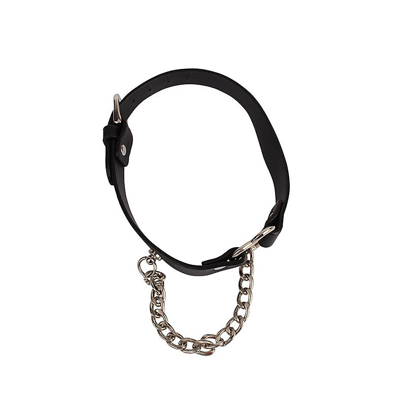 Fetish Play Heart Collar with Chain by Chisa - Collars and Leads