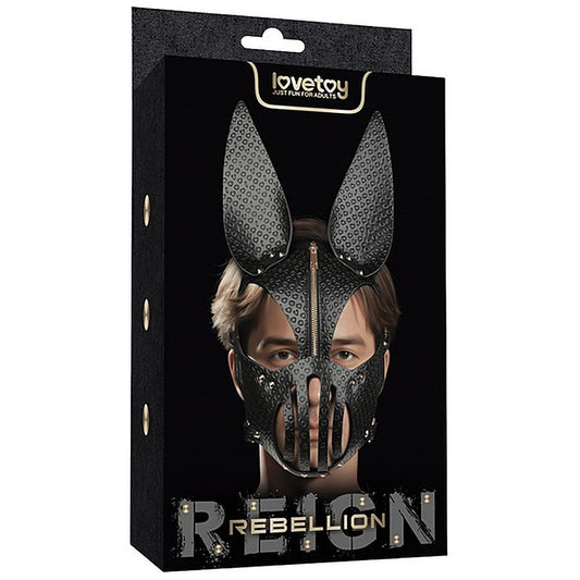 Dark Sculpted Bunny Ears BDSM Mask by Lovetoy - Masks And Blindfolds