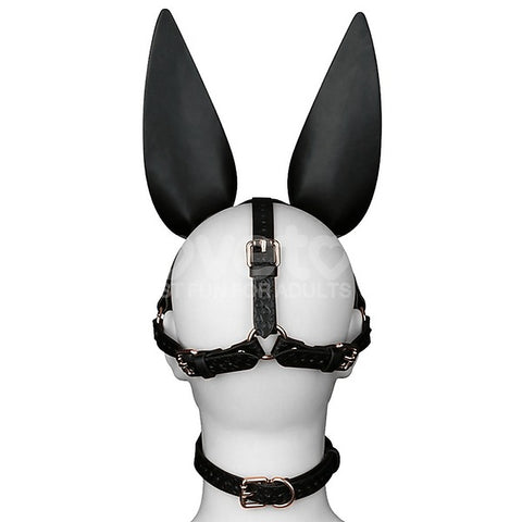 Dark Sculpted Bunny Ears BDSM Mask by Lovetoy - Masks And Blindfolds