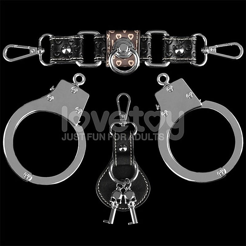 Heavy Metal BDSM Play Unisex Handcuffs by Lovetoy - Cuffs And Restraints