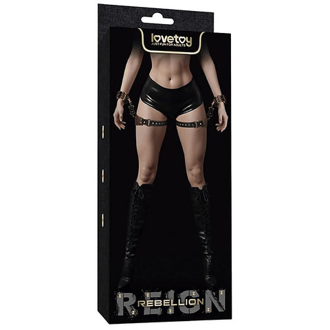 Premium PU Leather BDSM Thigh Cuffs Set by Lovetoy - Cuffs And Restraints