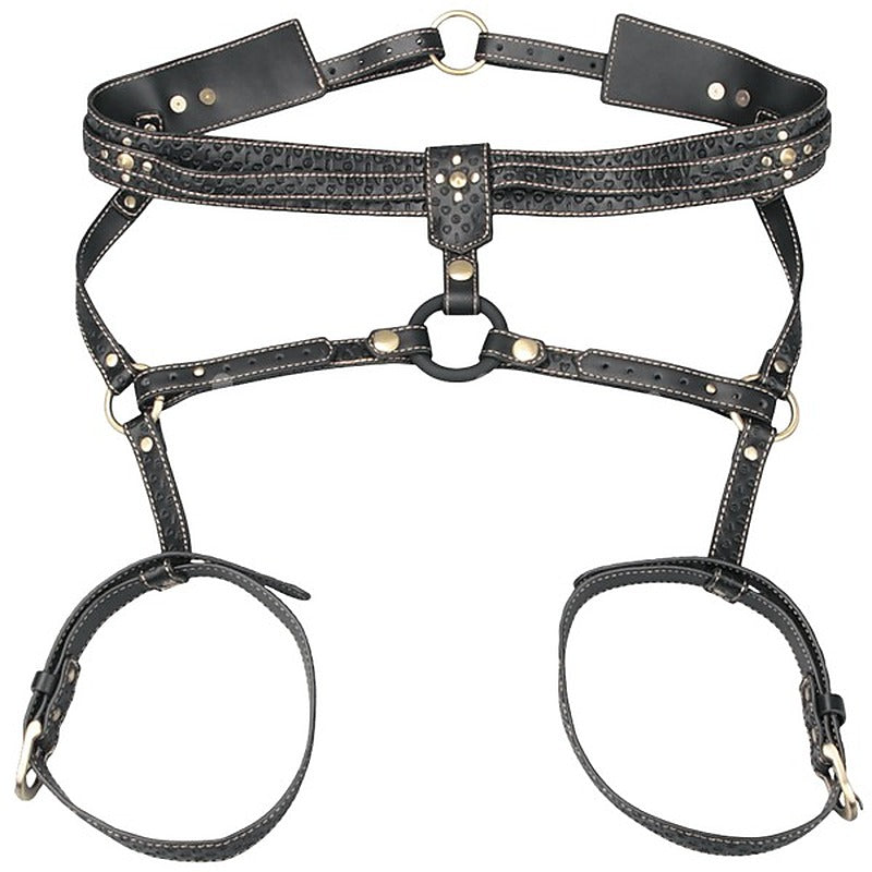 Faux Leather Full Body Bondage Harness by Lovetoy - Cuffs And Restraints