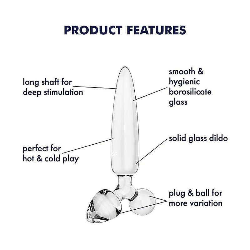 Triple Crystal 1 Glass 3-in-1 Butt Plug by Satisfyer - Butt Plugs