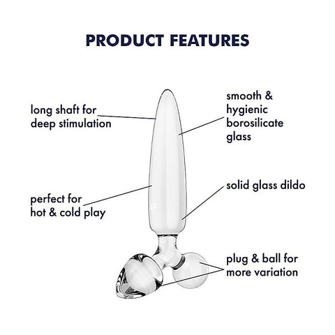 Triple Crystal 1 Glass 3-in-1 Butt Plug by Satisfyer - Butt Plugs