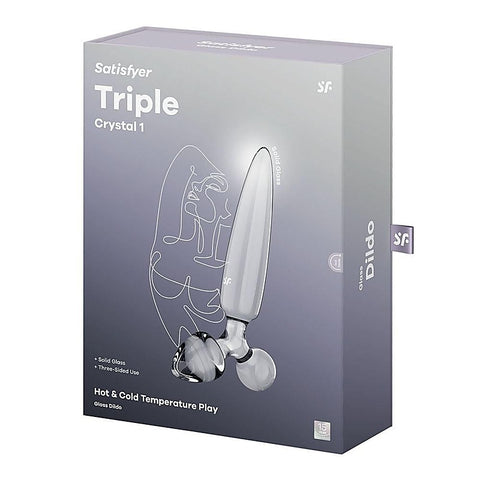 Triple Crystal 1 Glass 3-in-1 Butt Plug by Satisfyer - Butt Plugs