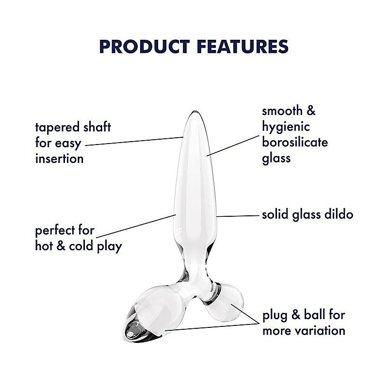 Triple Crystal 2 Glass 3-in-1 Anal Plug by Satisfyer - Butt Plugs