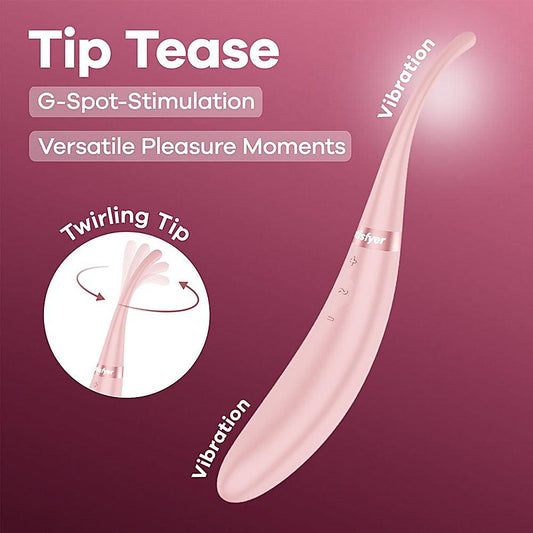 Tip Tease USB Rechargeable Vibrator with Twirling Tip - G-Spot Vibrators