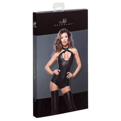 Short Powerwetlook Body with Lace Cleavage by Noir Handmade - Her Fetish