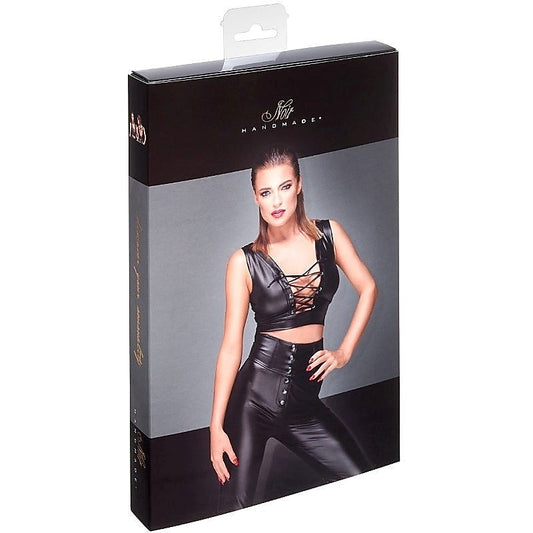 Powerwetlook Top with Lacing and Adjustable Straps - Her Fetish