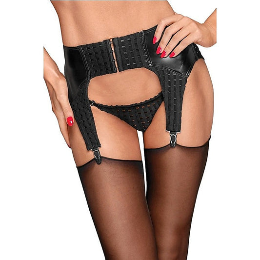 Powerwetlook Garter Belt by Noir Handmade - Her Fetish
