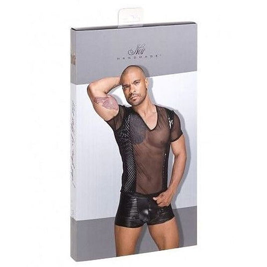 Tulle Men Shirt With Decorative PVC Pleats by Noir Handmade - Mens Briefs And Boxers