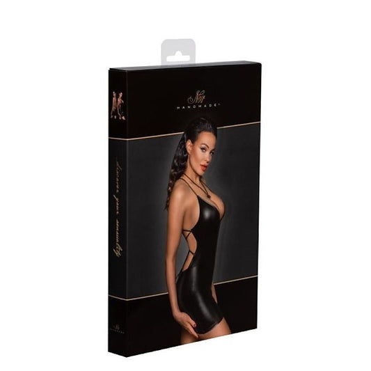 Power Wetlook Mini Dress - Lace-Up Back Design - Her Fetish