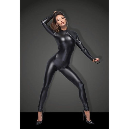 Power Wetlook Overall With Leash And 2 Way Zipper - Her Fetish