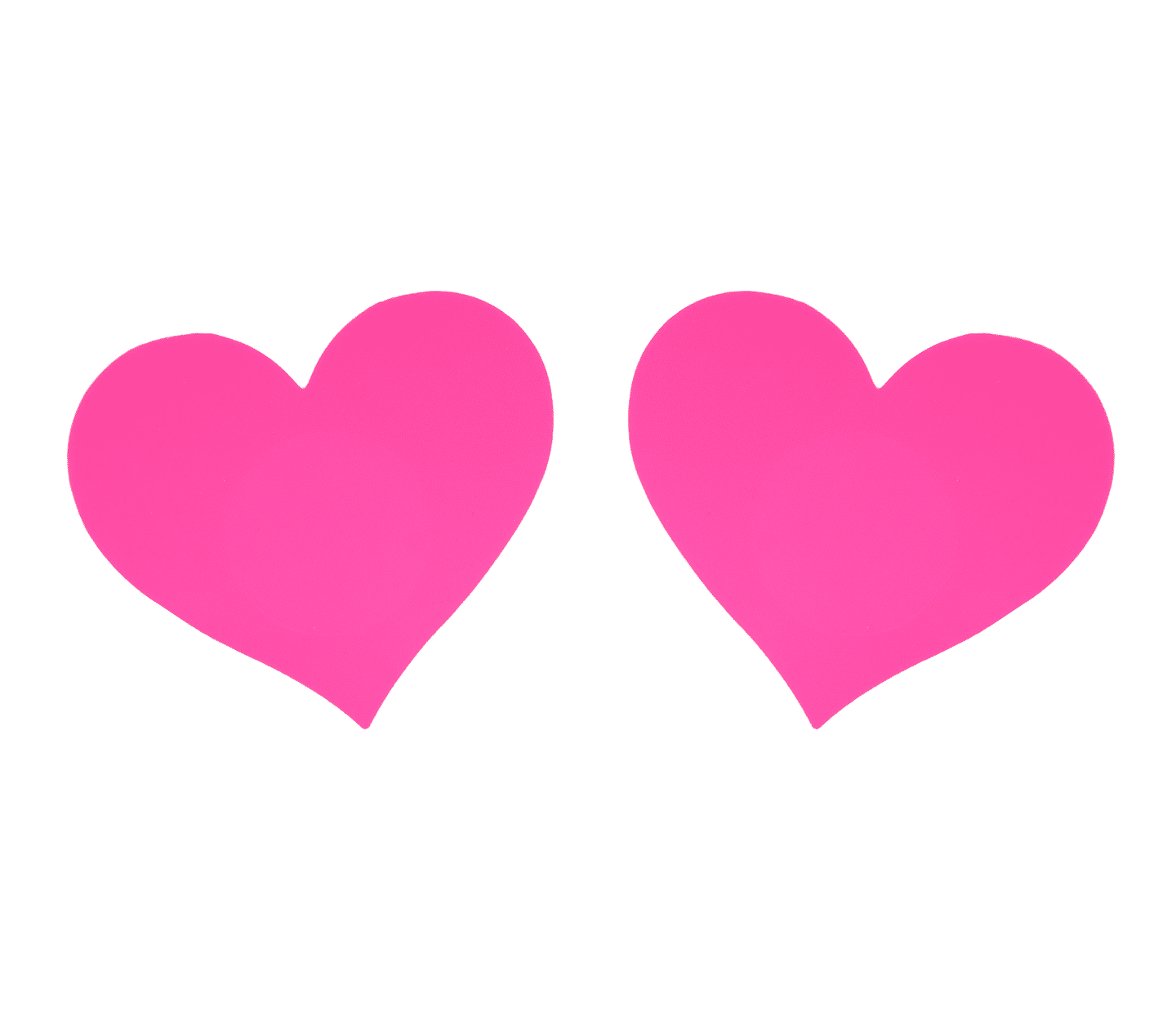 Love In Leather Neon Pink Heart Nipple Pasties - Breast and Nipple Toys