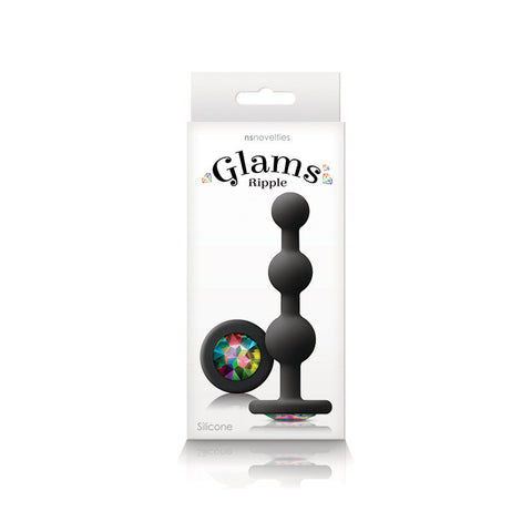 NS Novelties Glams Ripple Butt Plug with Rainbow Gem Base - Butt Plugs