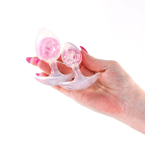 NS Novelties Glams Cosmic Butt Plugs Set of 2 Sizes with Glass Marbles - Butt Plugs