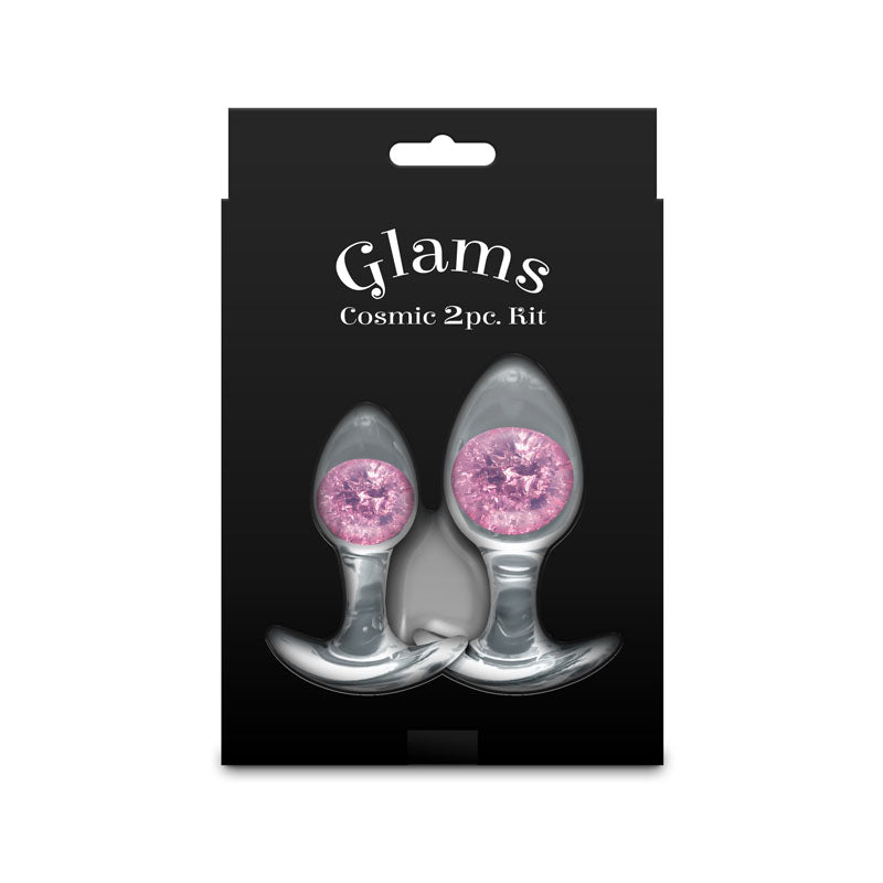 NS Novelties Glams Cosmic Butt Plugs Set of 2 Sizes with Glass Marbles - - Butt Plugs