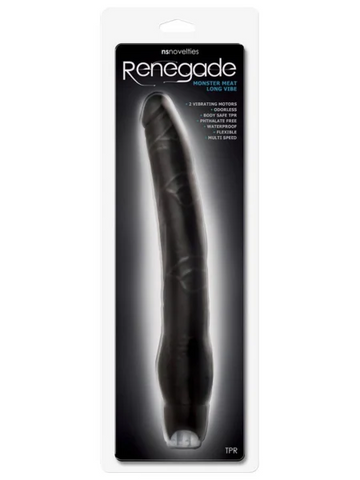 NS Novelties Renegade Monster Meat Supersized Vibrating Dildo Black 30.5cm Dual Motors - Vibrating Dildos