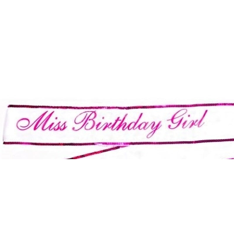 Premium Miss Birthday Girl Sash by Little Genie - Party Gifts and Novelties