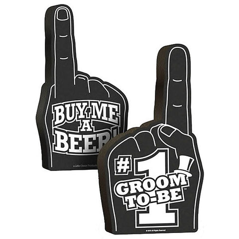 Groom-To-Be Foam Hand by Little Genie - Bachelorette and Bucks