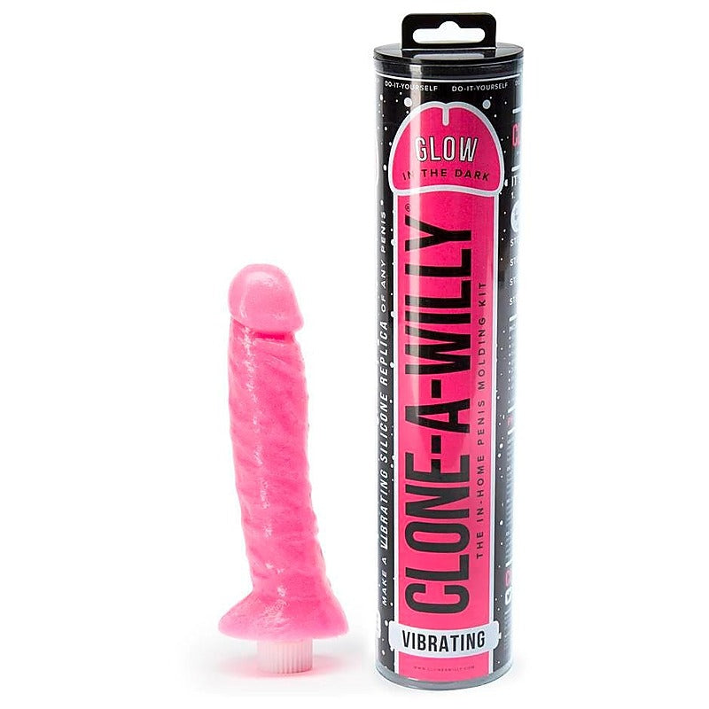 Clone-A-Willy Vibrating Silicone Hot Pink Glow in the Dark - Moulding Kits