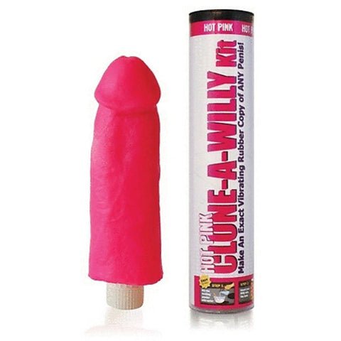 Clone-A-Willy Vibrating Silicone Hot Pink Glow in the Dark - Moulding Kits