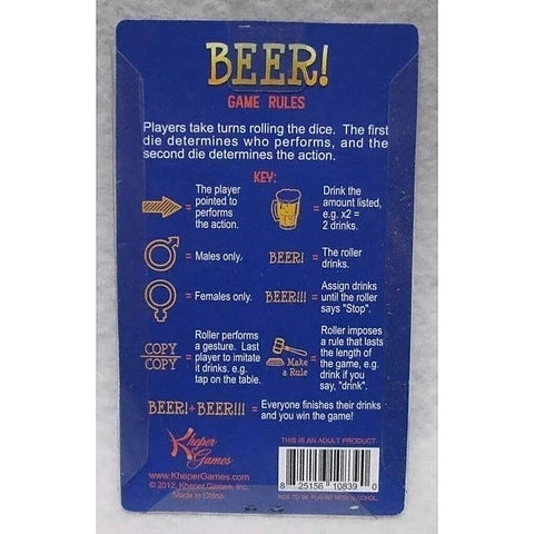 Beer! Dice Adult Drinking Game by Kheper Games - Sex Games, Coupons and Tricks