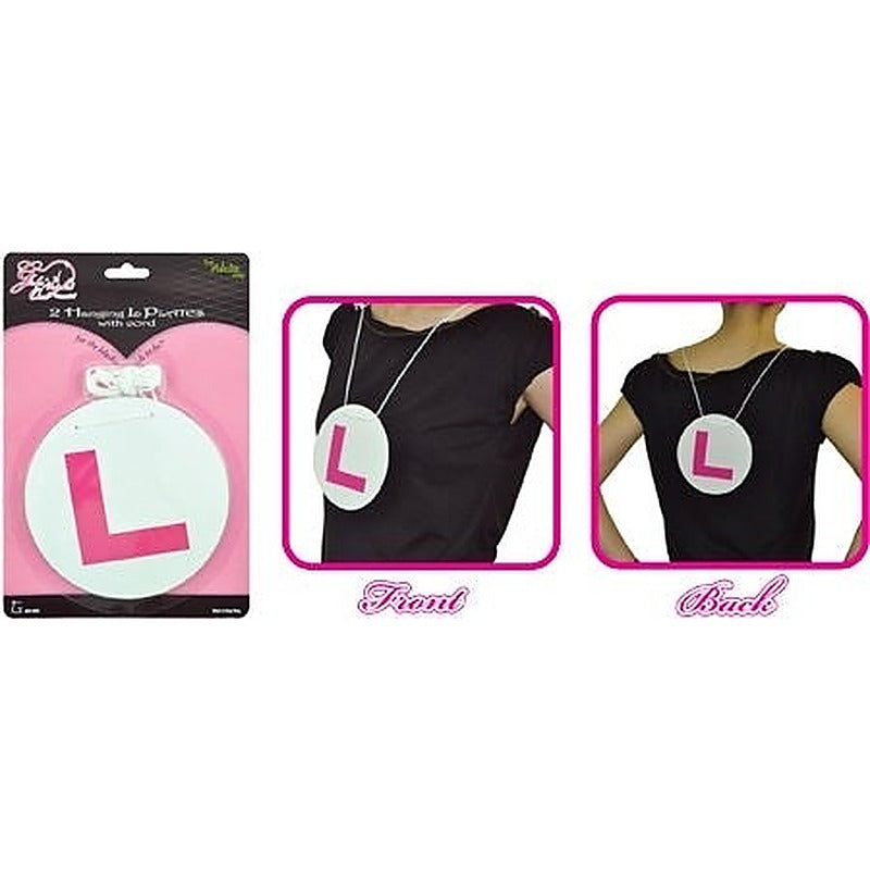 Girls Night out 2 Hanging L Plates with Cord - Bachelorette and Bucks