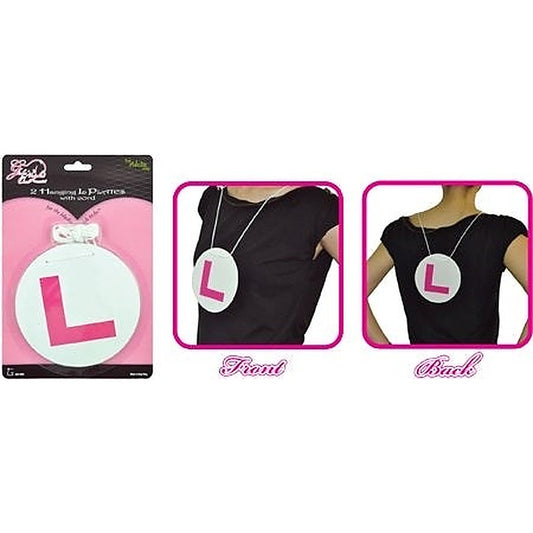 Girls Night out 2 Hanging L Plates with Cord - Bachelorette and Bucks