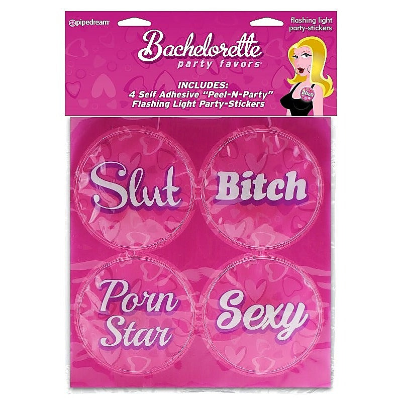 Bachelorette Party Flashing Light Party Stickers - Sex Games, Coupons and Tricks