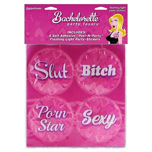 Bachelorette Party Flashing Light Party Stickers - Sex Games, Coupons and Tricks