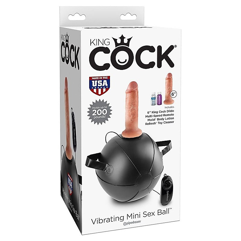 King Cock Vibrating Mini Sex Ball with 6 Inch Dildo - Sex Machines