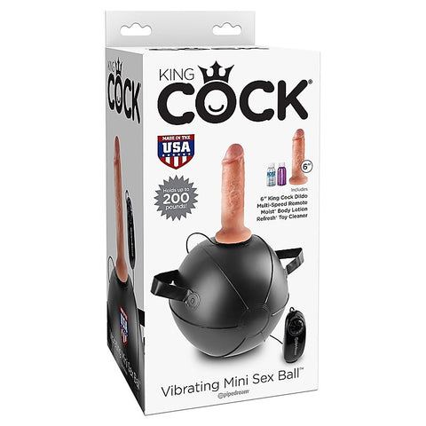King Cock Vibrating Mini Sex Ball with 6 Inch Dildo - Sex Machines