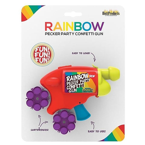 Hott Products Rainbow Pecker Party Confetti Gun 6 Bursts Adult Party Fun - Party Gifts and Novelties