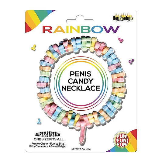 Rainbow Penis Candy Necklace by Hott Products - Bachelorette and Bucks