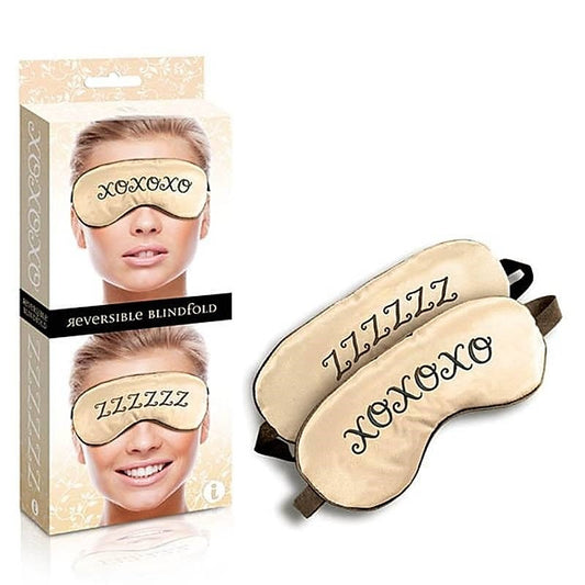 The 9's Reversible XOXO/ZZZ Satin Blindfold by Icon Brands - Masks And Blindfolds