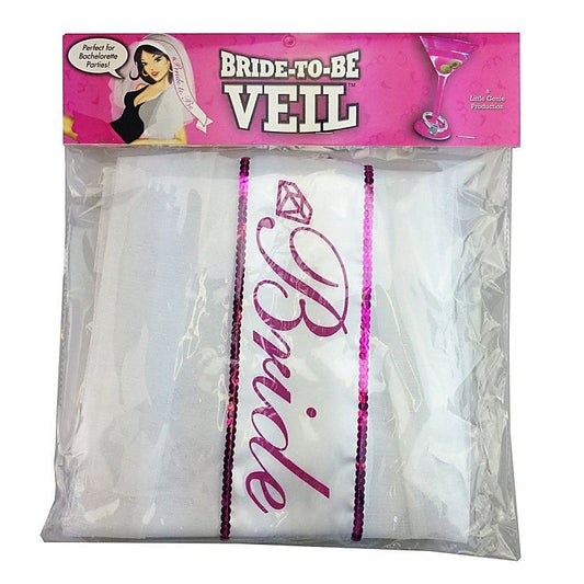 Bride-To-Be Veil White and Pink by Little Genie - Fancy Dress Ups